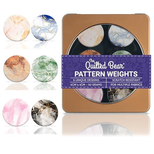 The Quilted Bear Marble Pattern Weights, Set of 4