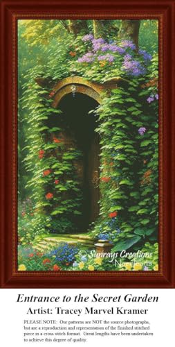 Sunrays Creations Landscape Cross Stitch Pattern | Entrance to The Secret Garden
