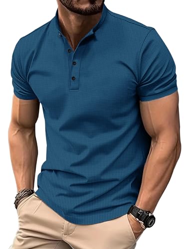 Image of Noble Monk Men's Regular Fit Band Neck T-Shirt | Half Sleeve | Casual T-Shirt