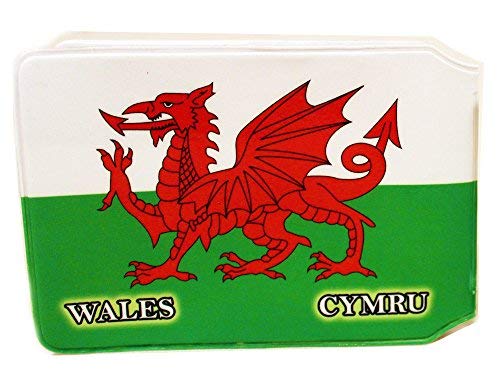 Wales Welsh Flag Credit Card Bus Pass Wallet Slimline Travel Rail Ticket Holder Cover for Oyster Business Zip ID Card - Bifold - Party Bag Gift School Leaver Uni (1x Wallet)