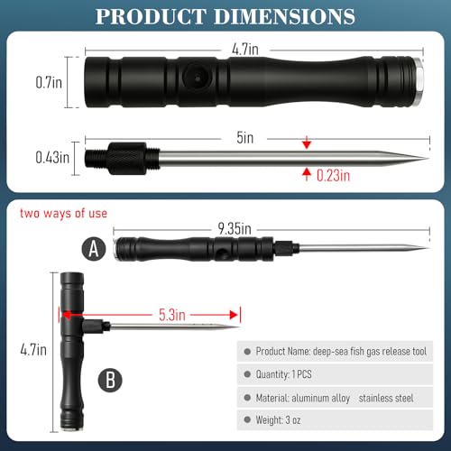 Combination 2-in-1 Fish Venting Tool for Saltwater Fishing – Releases Pressure in Deep Sea Fish and Safely Returns Them to The Ocean, an Essential Tool for Anglers