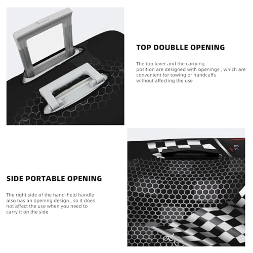 Checkered Flag Racing Print Luggage Covers For Suitcase, Elastic Travel Luggage Covers, Anti-scratch Suitcase Cover Fits 22-24 Inch Luggage3