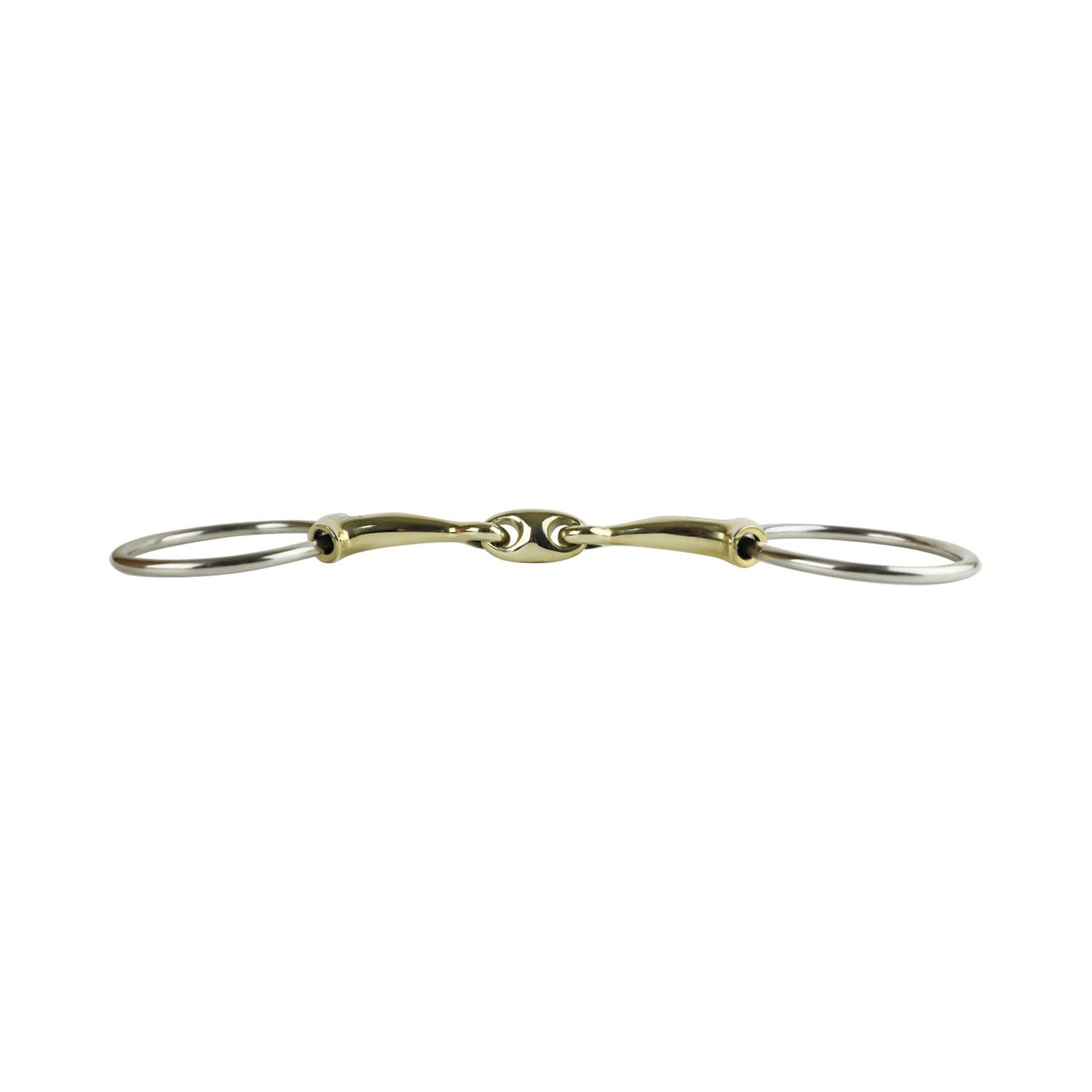 AK Anneau lâche Losange double brisure avec tête tapper en argent allemand Mors d'équitation Horse Bits AKRS-2607 (5.00'', German/Silver)