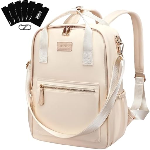 Leathario Mochila Mujer Antirrobo e Impermeable, Mochila Portátil para Laptop 13.3 Pulgadas, para Universidad, Trabajo y Uso Casual, Regalo Mujer (Beige) | Ya disponible en tu tienda friki favorita! En mundofriki.es!