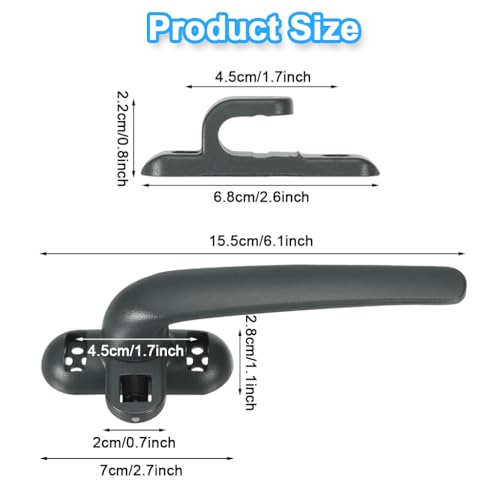 Image of HASTHIPCasement Window Lock Kit Aluminum Alloy Locking Lever Handle Right