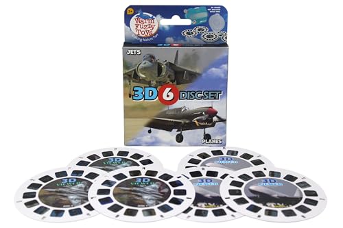 WARM FUZZY Toys Planes and Jets Reels for Viewfinder - Viewfinder Reels for Kids & Adults, Classic Toys, 3D Reel, Retro Toys, Contains 6 Slides with 42 High Definition 3D Images
