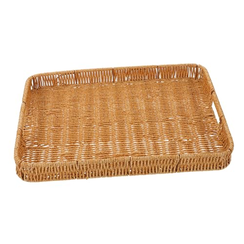 BESPORTBLE Canasta Tejida De Plástico Bandeja De Almacenamiento Multiusos Bandeja De Almacenamiento De Cosméticos Portaperfumes Rectangular Bandeja De Perfumes El Plastico Chocolate