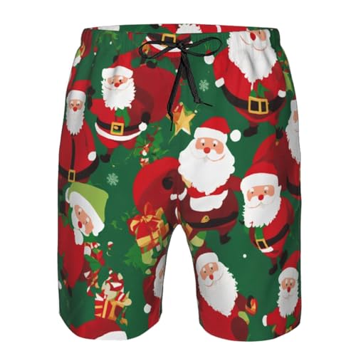 Xmas Funny Gnomes Print Stylish Men Beach Shorts Lightweight Cozy Swim Trunks Summer Casual Outings Holiday4