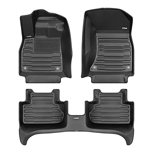 TuxMat - for Audi Q5 2018-2023 Models - Custom Car Mats - Maximum Coverage, All Weather, Laser Measured - This Full Set Includes 1st and 2nd Rows