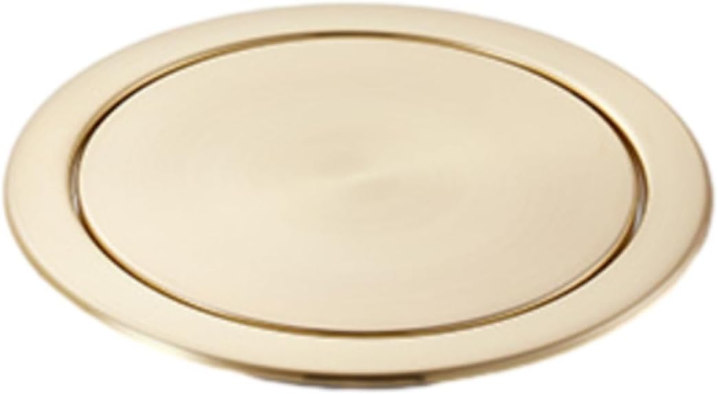 Stainless Steel Garbage Flap Lid Trash Bin Trash Can Lid Round Recessed Counter Top Flap Garbage Lid for Kitchen Counter for Kitchen Countertop Office Desk,Black,Brass