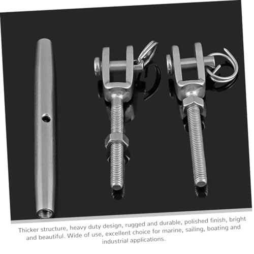 2 piezas de Tensor para Cable con Quijada de Acero Inoxidable de Alta Resistencia con Cuerpo Cerrado para Uso Industrial en Cables de Alambre miniatura 3