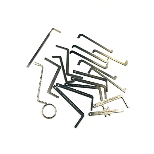 TPM Go 18pcs Lock Picking Tension Tool Kit - European Lock, Stainless Steel Crowbar Set, Slivery