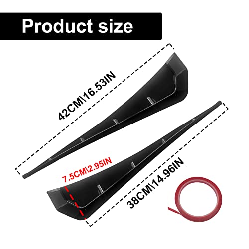 2Pcs Car Fender Side Vents Air Inlet Grille Spoiler Trim Cover Abs Fender Decorative Stickers, Auto Exterior Accessories Universal (Black) #TOP1