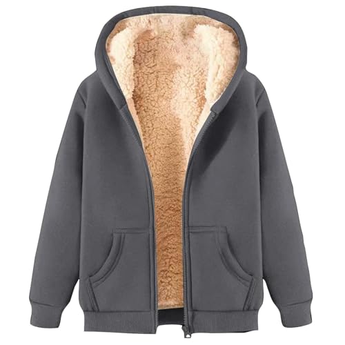 Womens Zip Up Hoodies 2025 Casual Oversized Fleece Jacket Trendy Y2K Hoodie Winter Sherpa Jacket Warm Coats Pockets