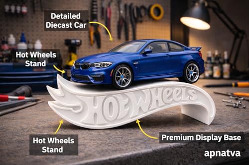 Image of 1:64 Diecast Car Display Shelves | Table Stand Toy Car Stand for Kids & Collectors | Black Steel Mini Car Rack for Home & Office Decor | (Pack of 5) (No Car Included) (White)