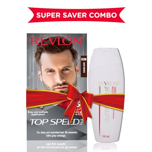 Image of Revlon Top Speed Hair Color For man- Dark Brown 65M (with Outrageous Conditioner 190 ml)