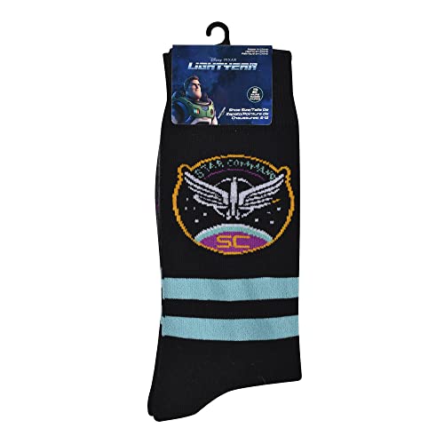 Disney Men's to Infinity Crew Sock, Black (2 Pack), 10-133
