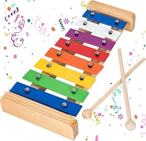 OUUTMEE 8 Noten Xylophon Glockenspiel mit Schlägel