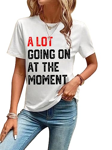 Women's Casual Short Sleeve Tops Country Concert Outfit Letter Print Graphic T-Shirts