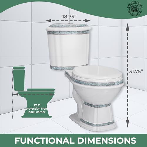 Renovators-Supply-India-Reserve-Elongated-Two-Piece-Bathroom-Toilet-Green-Finish-08-GPF16-GPF-WaterSense-Porcelain-Dual-Flush-ADA-Decorative-Toilet Renovators Supply India Reserve Elongated Two Piece Bathroom Toilet Green Finish 08 GPF16 GPF WaterSense Porcelain Dual Flush ADA Decorative Toilet