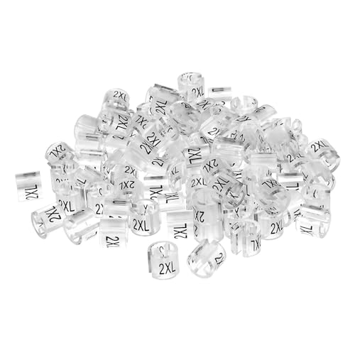 Marcadores para perchas de ropa 2XL transparentes para barras de 3,5 mm, 160 clips