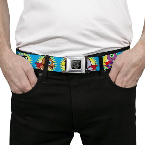 Cinturón de seguridad con diseño de dinosaurio superhéroe azul para pantalones de niños de 24-38" 3