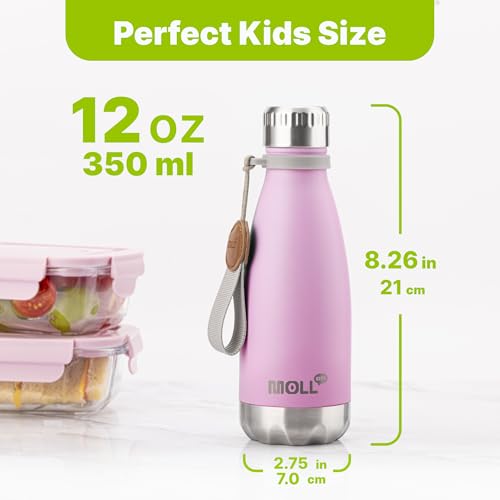 Image of 12 oz Stainless Steel Vacuum Insulated Kids Water Bottle,Purple Pink