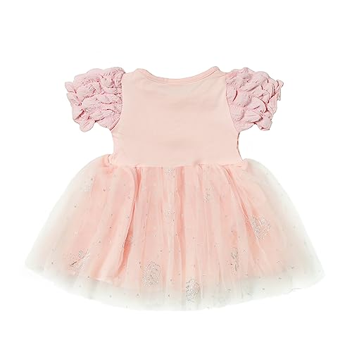 Image of Bold N Elegant Girl's Sequin Glitter Party Princess Sparkle Tutu Mini Dress Frock With Soft Plush Bunny Rabbit Toy For Infant Toddler Baby Girl's