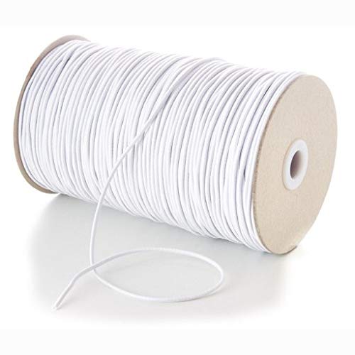 Jajasio 200 Meter Elastische Kordeln/Hutgummi 2mm dick Weiss Perlenschnur