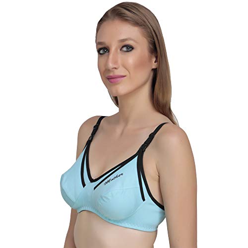 Image of Women Non Padded Bra - Made of Pure Cotton Full Coverage Non Wired Seamless Pushup Soft Cup for T-Shirt Saree Dress Sports Garment for Daily Use Everyday