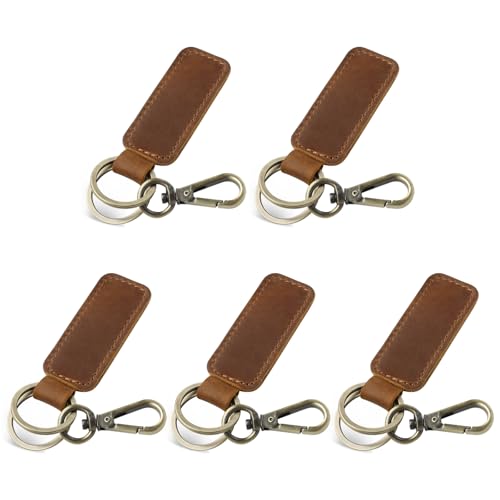 Image of Jack&Chris Genuine Leather Car Keychain, Universal Key Fob Keychain, Leather Key Chain Holder for Men and Women, JC306