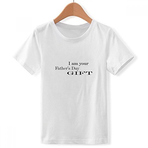 T-Shirt Père de Papa Blanc pour Garçon : Haut Col Rond Multicolore