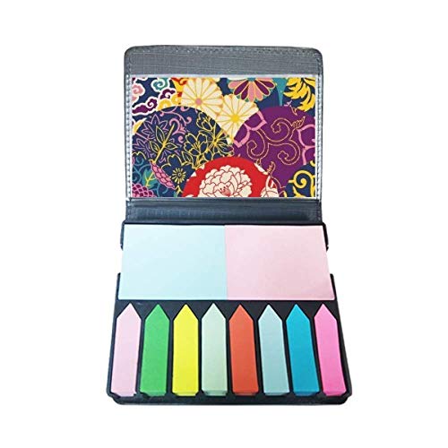 Marque-page autocollant style chinois motif fleurs et pois pour livre et agenda