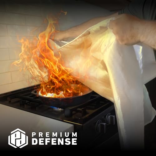 Image of Premium Defense Fire Blanket, Emergency Fire Blanket, Fire Extinguisher, Flame Suppression, Fiberglass
