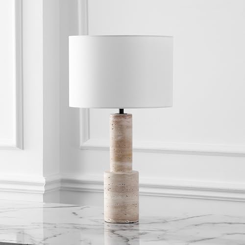 Lámpara de mesa Tywin Travertine/Blanco dimmable 27 pulg miniatura 7