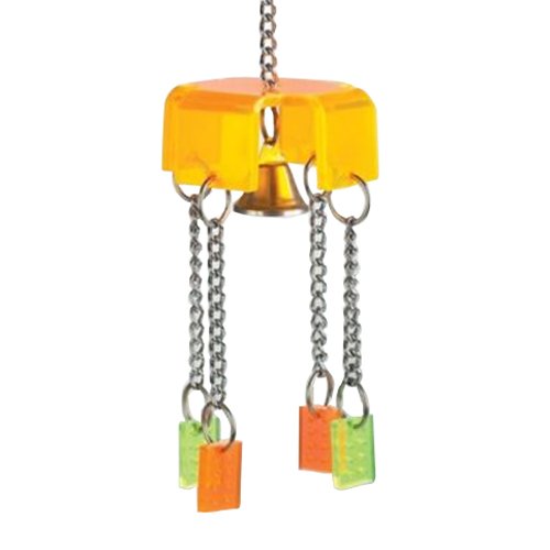 Brainy Bird Acrylic Whirligig Series Bird Toy, Dominoes/Bell, 14Inch