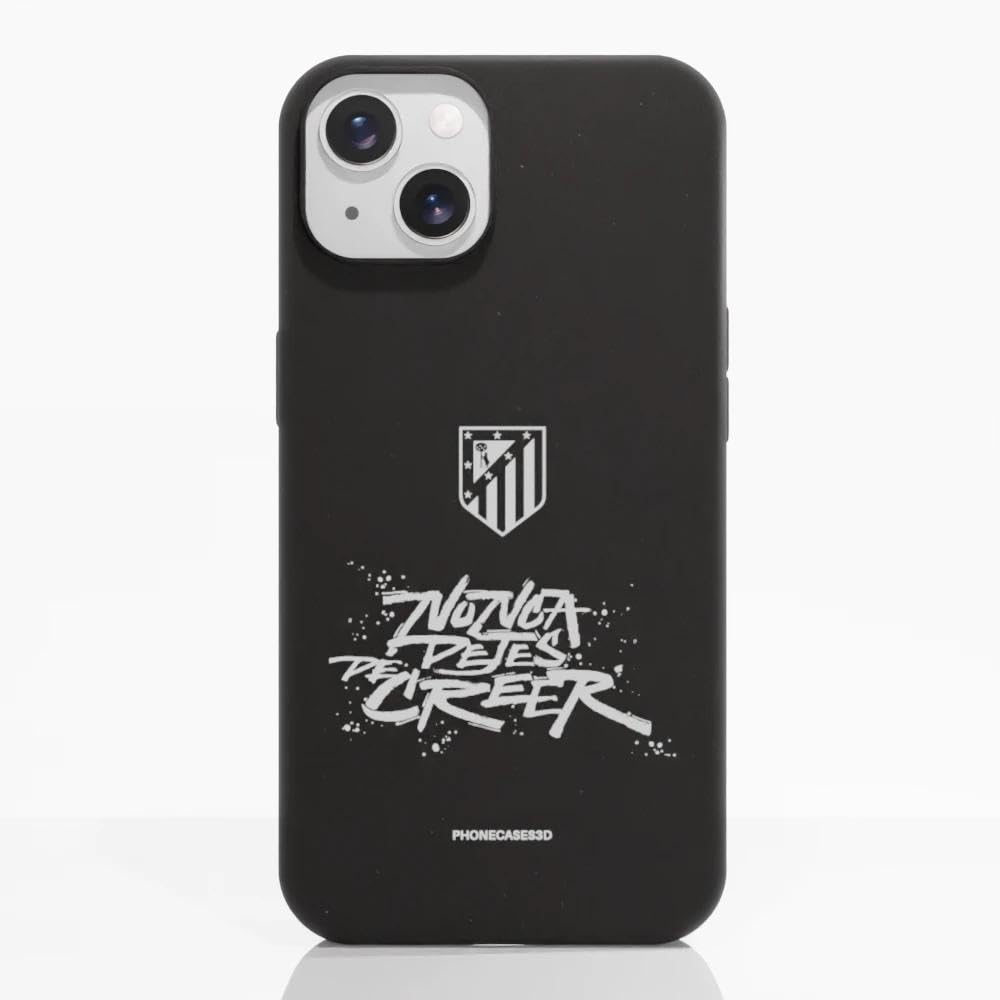 Funda Móvil para Apple iPhone 13 Atlético de Madrid – NDDC Slogan – Diseño ergonómico – Protección Ligera y Resistente para móvil – Negro