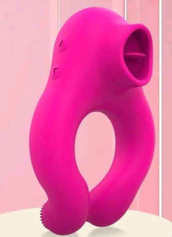 Anillo vibrador con forma de lengua de silicona médica premium 3