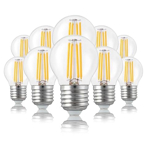 Hellum E27 Żarówka LED, kształt kropli, żarówka E27, 4,5 W, jasna lampa LED, 470 lumenów, ciepła biel, zestaw 10 mini żarówek do lodówek, mini kulka 220445