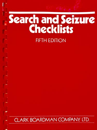 Search and Seizure Checklists 0876325835 Book Cover