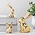 Wesiti 3 Pcs Easter Decoration Golden Bunny Figurines Set 4.5'', 3'', 2.36" Ceramic Easter Rabbit Statue Vintage Bunny Figurine Gift for Home Office Table Decor Spring Party Supplies (L, M, S)