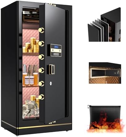 MLJ Large Security Safe - 8.1 Cu. Ft. Waterproof & Fireproof Home...