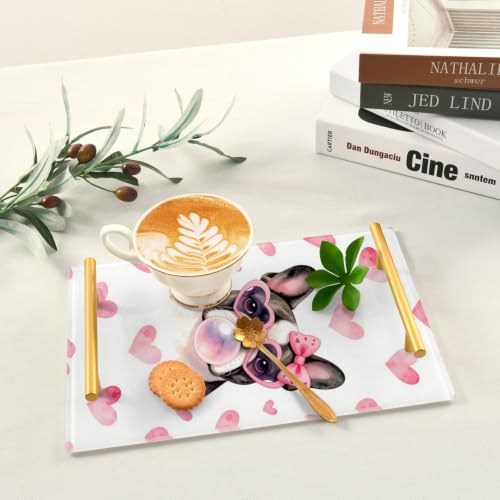 Bandeja de acuarela con forma de corazón de perro para servir café 7