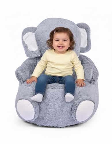 Image of 60cm Large Baby Soft Plush Cushion Baby Seat Or Rocking Chair| Kid Cartton Sofa | BBY Sofa | Couch for BBY Use for 1 Year to 2 Year Kid (Elepnt Large Sofa)