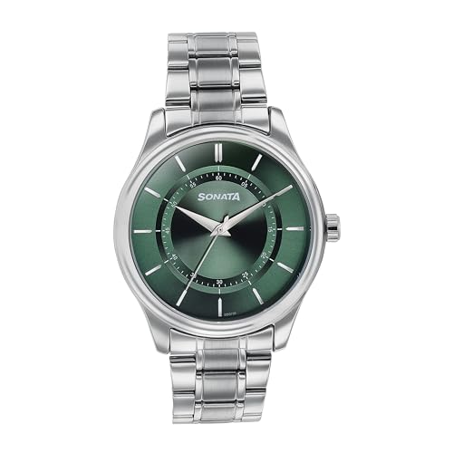 Sonata Quartz Analog Green Dial Silver Stainless Steel Strap Watch for Men (B0DCNG83NJ) Amazon Price History, Amazon Price Tracker