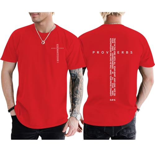 Image of Christian Shirts for Men Vintage Religious Cross Bible Verse T-Shirt Jesus Faith Tshirt Inspirational Graphic Tees