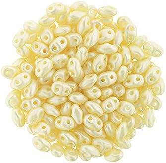 0.18oz Matubo MiniDuo 2-Hole Smaller SuperDuo Glass Beads 2.5 x 4 mm, Opaque red