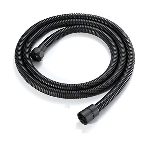 QUNINE Duschschlauch, Mattschwarz, 1,5 m, 2 m, Duschschlauch, weiches Duschrohr, gemeinsame Flexible Badezimmer-Wasserleitung, Edelstahl (200 cm) (200 cm) (200 cm)