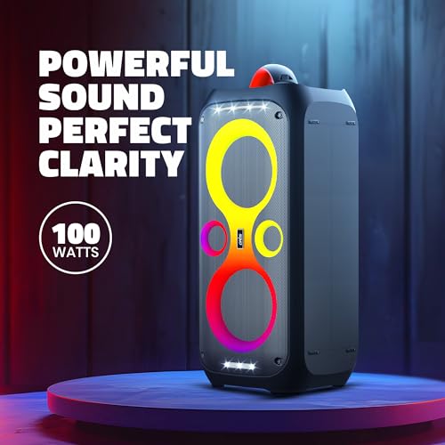 Image of Artis SoundPro 500 Portable Bluetooth Party Speaker with TWS /USB /TF Card /AUX Input /Guitar Input /Wireless Mic & Wireless Remote (Black) (100W RMS Output)