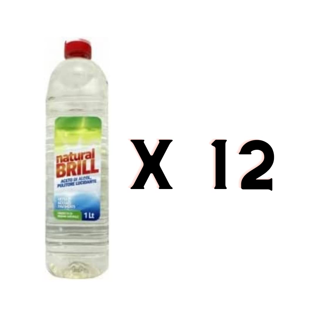 myself 12 Natural Brill Aceto Di Alcool Da 1L - Stock Prodotti Per La Casa - Ideale Per Specchi, Pavimento, acciaio inossidabile, Vetri (Classico), 1 item